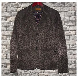 Kenzo-SEHR SELTENE WEINLESE KENZO JUNGLE BLAZER JACKE MIT WAISTCOAT-Grau