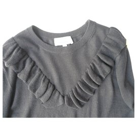 & Other Stories-& OTHER STORIES TS very good condition navy ruffle sweater-Navy blue