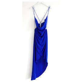 Haney Holly Blue Silk Dress Blue