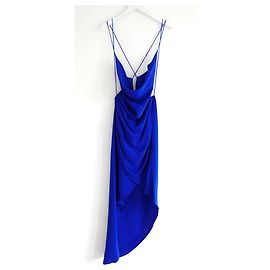 Haney Vestido de seda azul holly Azul