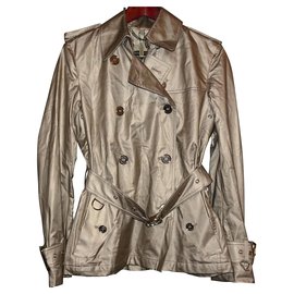 Burberry-BURBERRY lined BREASTED TRENCH COAT JACKET-Golden