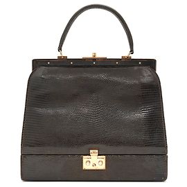 Autre Marque Bolsa de couro de lagarto marrom Marrom