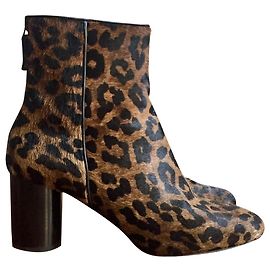 Sandro Botas de tornozelo Estampa de leopardo
