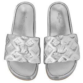 Louis Vuitton LV Jumbo Flatform Mules Silvery