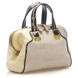 Fendi-Fendi Brown Colorblock Canvas Chameleon-Brown,Beige