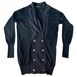 Gucci Lange Strickjacke aus schwarzem Kaschmir Schwarz