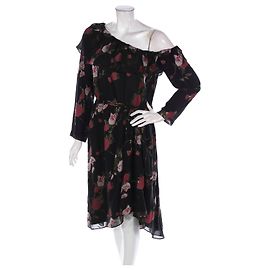 Club Monaco Mu Maezee Kleid Schwarz aus Polyester Größe 10 Schwarz Mehrfarben