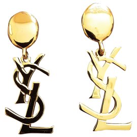 Yves Saint Laurent-Yves Saint Laurent.  Logo clips.-Bijouterie dorée
