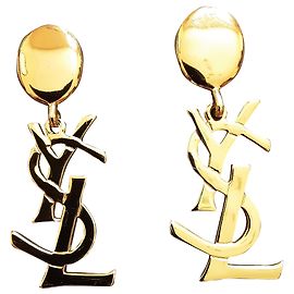 YVES SAINT LAURENT.  CLIPS DE LOGO. Gold hardware