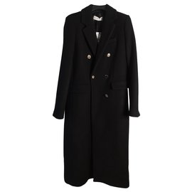 Mango Wool Blend Long Coat Black Black