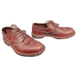 Prada Longwing Brogue Derbies Light Brown Leather 42 Light brown