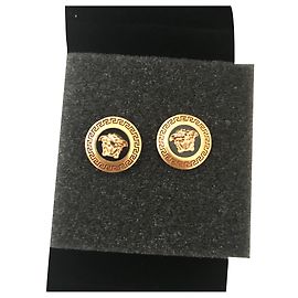 Versace Earrings Black Gold hardware