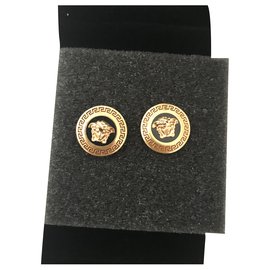 Versace Orecchini Nero Gold hardware