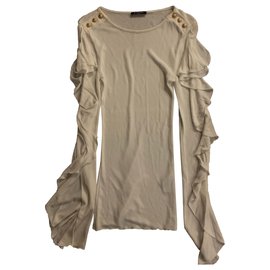 Balmain long sleeve top white viscose White