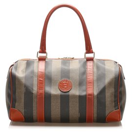 Fendi-Sac Boston Fendi Pequin noir-Marron,Noir