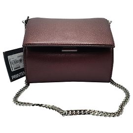 Micro Pandora Box bag GIVENCHY iridescent burgundy leather NEW Dark red