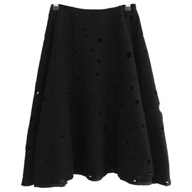 JW Anderson-PF14 Perforated Wool Skirt-Black
