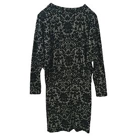 Robe Ganni Monica noire et grise Noir Gris