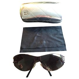 Óculos Máscara Chanel Pretos de Aço Preto