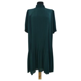 Robe plissée verte Samsoe & Samsoe Taille M Vert