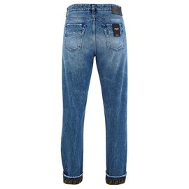 Fendi-REGULAR FENDI JEANS WITH FF LOGO 32/34 template 2021 mixed-Blue