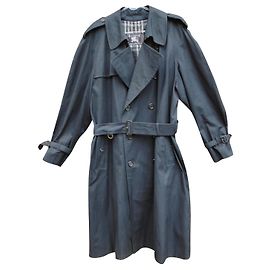 trench da uomo vintage Burberry 54 Blu navy
