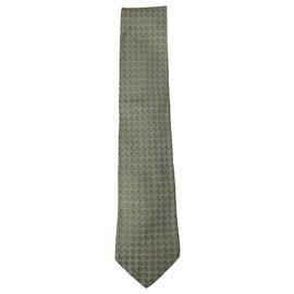 Hermès-Hermes tie Green purple dots-Green