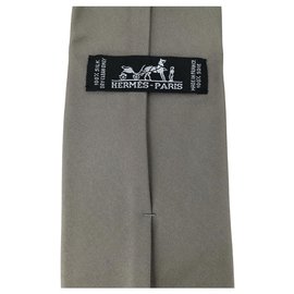 Hermès-Gravata Hermès Cinza-Cinza