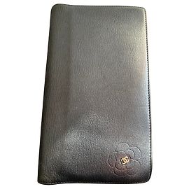 Portafoglio Chanel in agnello blu navy Blu navy