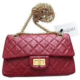 Réédition Chanel 2.55 Mini sac, or rouge et brillant hw Rouge