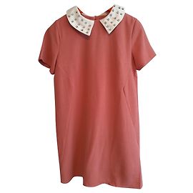 Suncoo Rosa Kleid mit Strasskragen Pink
