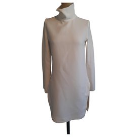 Ellery Crinkle Crepe Kleid Eggshell Aus weiß