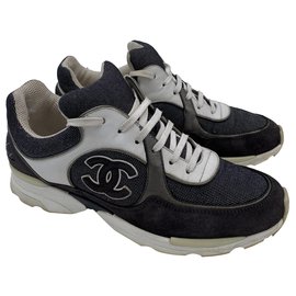 Chanel-Grey cloth trainers-Grey