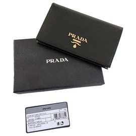 Prada-Prada saffiano leather metal wallet-Black