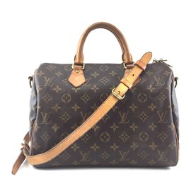 Louis Vuitton-Louis Vuitton Speedy 30 Toile Monogram Bandoulière-Marron