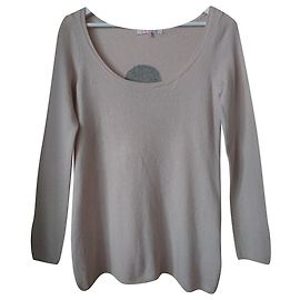 Berenice Woll und Kaschmir Pullover Beige Eulenmuster XS Beige