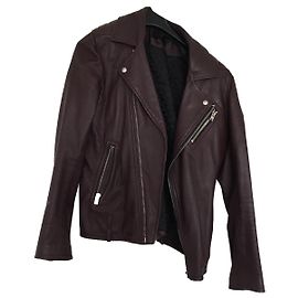 Iro Orome Lambskin Biker Jacket Dark Red Dark red