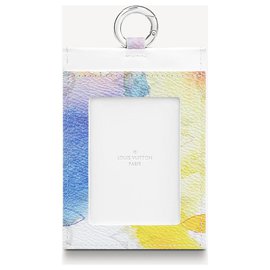 Louis Vuitton-Porte-cartes aquarelle LV sur sangle-Multicolore