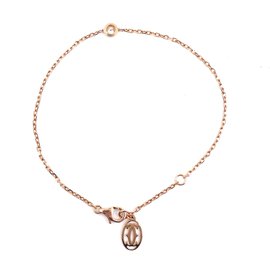 Cartier-Cartier Or Rose 18Bracelet chaîne diamant C doublé k-Doré