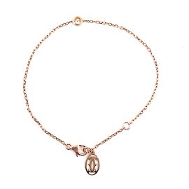 Cartier Rose Gold 18k lined C Diamond Chain Bracelet Golden