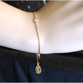 Cartier-Cartier Or Rose 18Bracelet chaîne diamant C doublé k-Doré