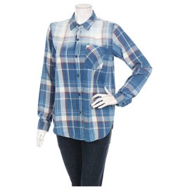 Camicia oversize scozzese Current Elliott Blu Cotone M Blu