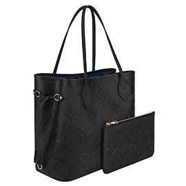 Louis Vuitton LV Neverfull empreinte cuir noir Noir