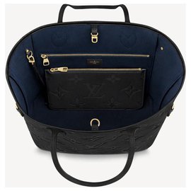 Louis Vuitton-LV Neverfull empreinte cuir noir-Noir