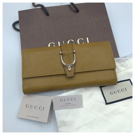 Gucci-Cartera Gucci Continental-Caqui