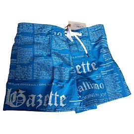 Neuf John Galliano Newspaper Short de bain Underwear T/2 Bleu