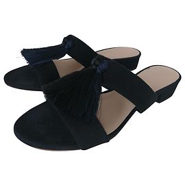 Loeffler Randall Suede Flats Black Black