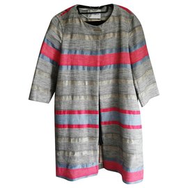 Abrigo Max & Co Gris de Lino y Algodón Gris