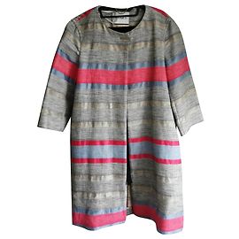 Manteau Max & Co Gris en Lin et Coton Gris