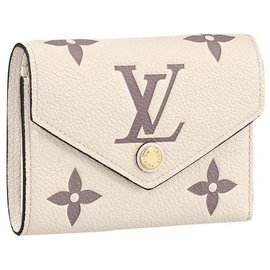 Louis Vuitton-Carteira LV Victorine couro empreinte-Bege